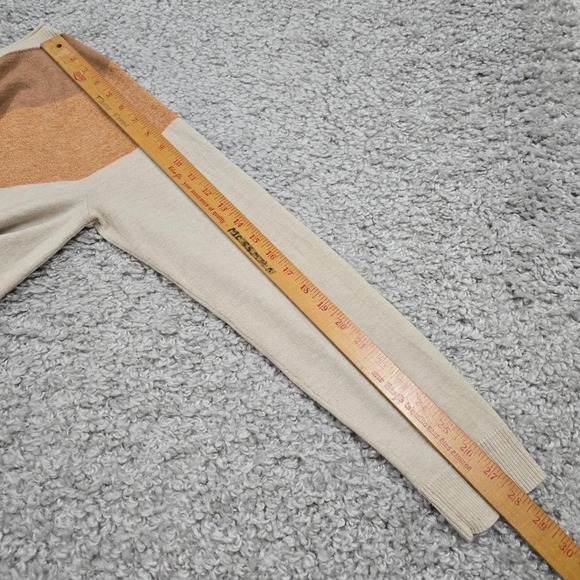 Smartwool Sweater Women's Large Beige Brown Wool Colorblock Lightweight READ - Picture 10 of 11